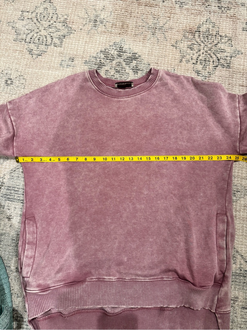 Zenana Outfitters Washed Rose Crewneck Sweatshirt - Picture 10 of 11